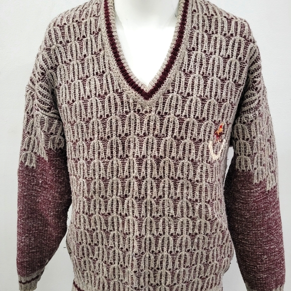 Mens Large Woven woolen Sweater Pullover Size Large - Picture 3 of 4